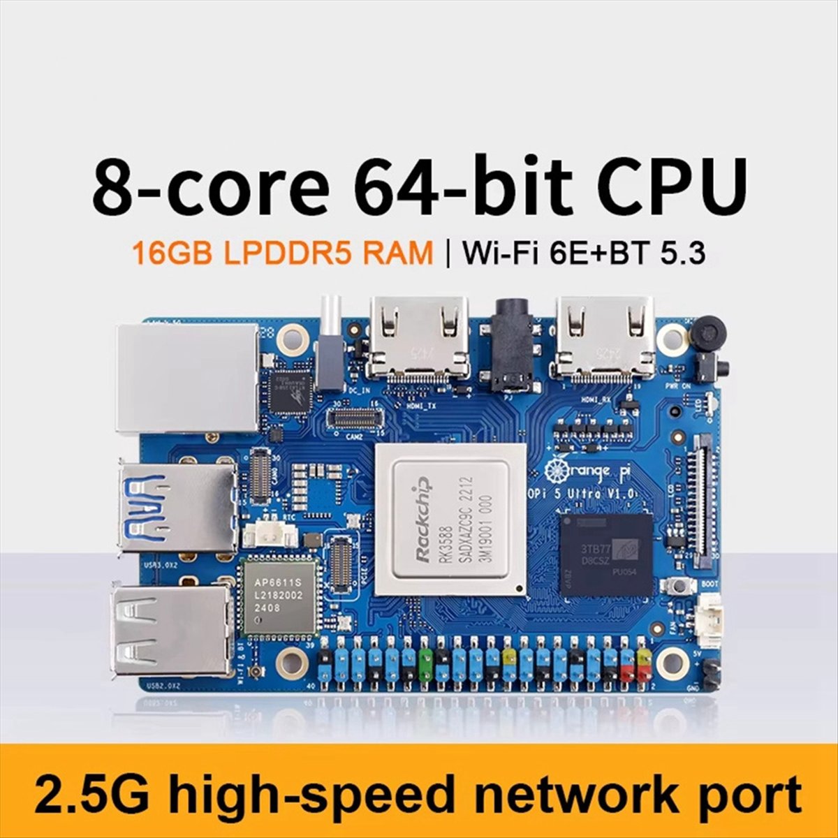 Rockchip Rk3588 Development Board - لوحة تطوير DT75BG لـ 5 Ultra